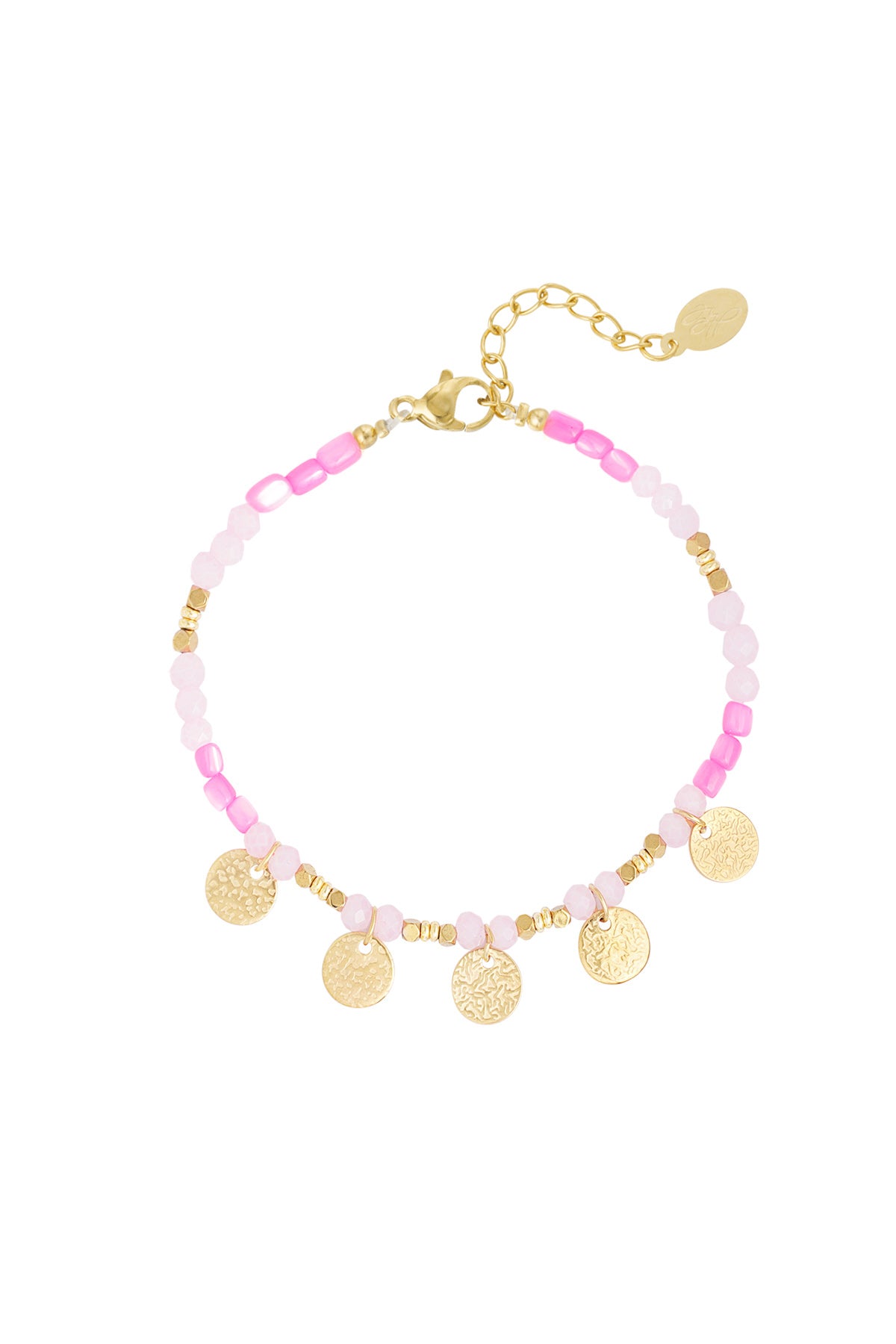 Coin Baby Pink and Fuchsia Bracelet